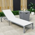 thumbnail image 2 of LeisureMod Marlin Modern Grey Aluminum Outdoor Patio Chaise Lounge Chair with Square Fire Pit Side Table Perfect for Patio, Lawn, and Garden, 2 of 21