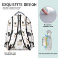 thumbnail image 5 of Pug and Dog Paw Print White Pattern Backpack for School, Cute School Bag with Adjustable Shoulder Straps and Padded Back, 15.3"x11"x7.1", 5 of 5