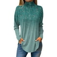 thumbnail image 2 of Texiao Tops for Women Trendy Long Sleeve Fall Blouses Printed Turtleneck Top Loose Winter Shirts Cozy Lightweight T Shirts, 2 of 5