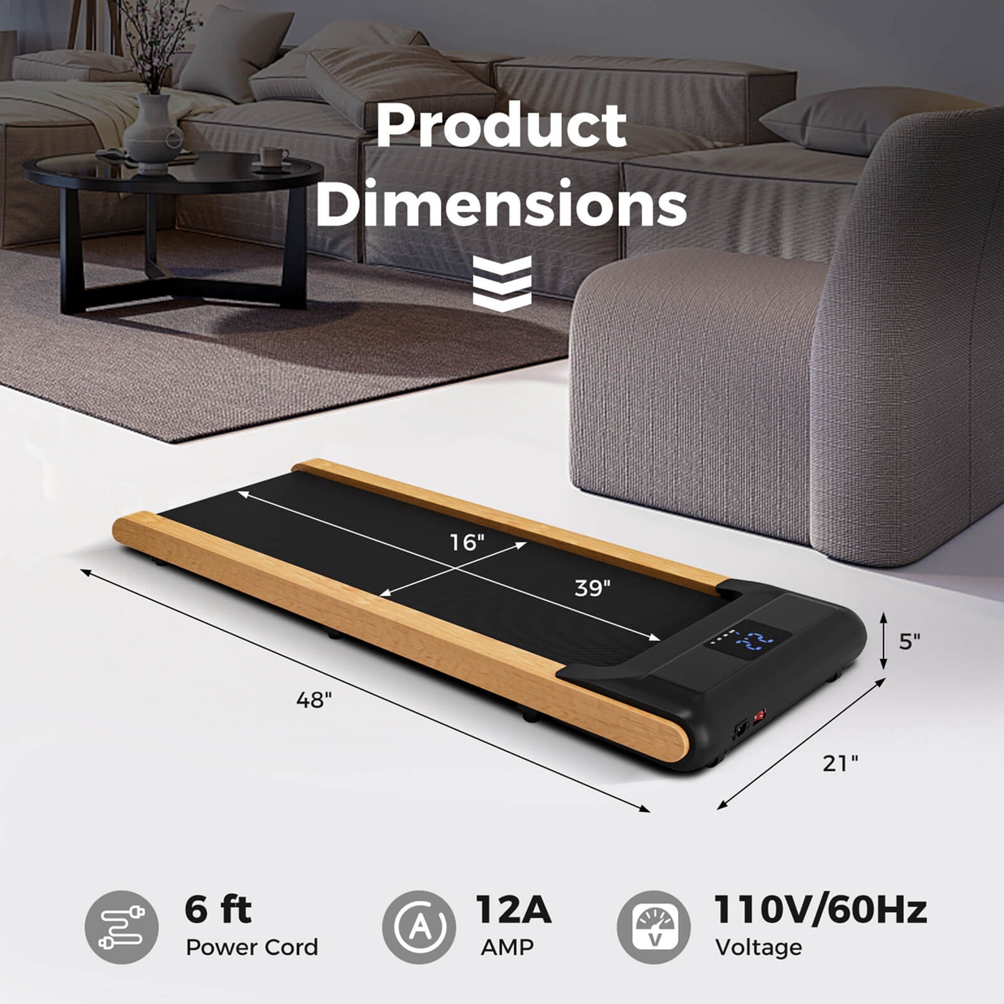 Superfit 3-in-1 Walking Pad Under Desk Treadmill with Remote Smart APP Control LED Display