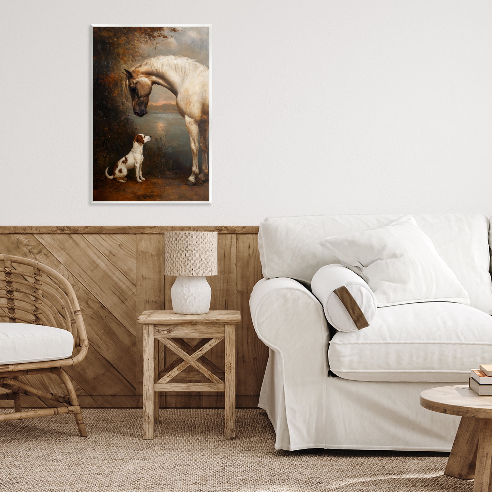 Stupell Industries Hound & Horse Vintage View Wall Plaque Art, design by Petal Prints Design