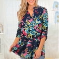 thumbnail image 3 of Camisa estampada para mujer, suelta, manga 3/4, cuello en V, túnica, blusa, blusa informal sidaley AP000120-16B, 3 of 4
