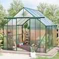 thumbnail image 2 of Aurlrtil 8'x8' Polycarbonate Greenhouse with Double Door, Large Aluminum Walk-in Green House for Outdoor Backyard Green, 2 of 6