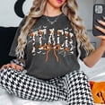 thumbnail image 4 of Halloween Teach Pumpkin Bow T-Shirt, Cute Teacher Graphic Tee, Retro Spooky Season Shirt, Fall Classroom Apparel Gift for Her - Pepper, S, 4 of 5