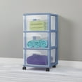 thumbnail image 4 of Sterilite 3 Drawer Cart, Blue, 4 of 5
