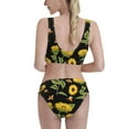 thumbnail image 3 of Fotbe Women'S Bees And Sunflowers Print Bikini High Waisted Swimsuit Two Piece Bathing Suit Swimming Suit Swimwear, 3 of 8