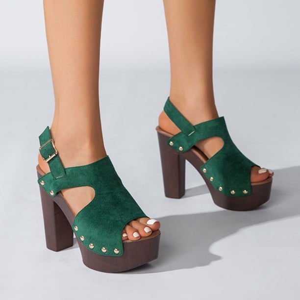 MKLEKYY Sandalias de Playa para Mujer, de Tacón Alto, para Verano, Informales, para Salir, Vacaciones, Fiestas, Citas Nocturnas, Con Punta Abierta, Elegantes, Cómodas, Con Diseño de Hebilla y Tiras.