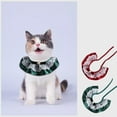thumbnail image 4 of CSCHome Cat Costume Cat Lace Scarf Collar with Bells Pretty Kitten Costume Pet Party Holiday Wear(Green), 4 of 5