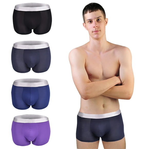 Coofit sous-Vêtements pour Hommes Ceinture Recouverte 4 Paires Boxeurs Respirants Caleçons Courts sous-Vêtements
