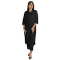 thumbnail image 4 of Moomaya Solid Pintuck Blouses For Women Indian Ethnic Kurti Casual Cotton Kurta, 4 of 6