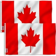 ANLEY Paquet de 2 Fly Breeze 3x5 Pied Drapeau Canada - Drapeaux Nationaux Canadiens Polyester