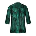 thumbnail image 5 of LEAVINGSUO 2023 Fall Womens Tops Plus Clearance Fashion Woman V-Neck 3/4Sleeve Printing Blouse Causal Pullover Tops, 5 of 8