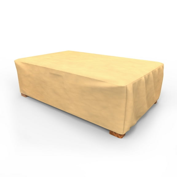 Budge Large Beige Patio Ottoman / Table Cover, All-Seasons