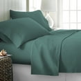 thumbnail image 2 of Comfy Bamboo World Series 90gsm 4pc Microfiber Bedsheets Sheet Set, Full Size Bed, Teal, 2 of 5