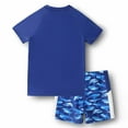 thumbnail image 4 of BOBOGOJP Boys Short Sleeve Rash Guard Swimsuit Set with Swim Trunks Blue for 6-7 Years, 4 of 7