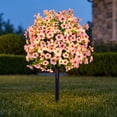 thumbnail image 4 of Dtchengua 2 Pack Artificial Topiary Ball Trees With Light for Outdoor, UV Resistant Fake Plants Shrubs Bushes, Realistic Faux Flowers Greenery Spring Deko for Front Porch, Garden, Yard, Patio (Pink), 4 of 7