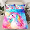 thumbnail image 2 of Castle Fairy Magic Unicorn Twin Sheet Sets for Kids,Dreamy Princess Animal Bedding, 2 of 7