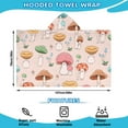 thumbnail image 2 of Red Mushroom Cartoon Light Pattern Hooded Bath Towel，50"x30" for Ages 3 To 12 Kids, Quick Dry Lightweight Soft Microfiber Hood Beach Towel Cover Up for Kids, 2 of 7
