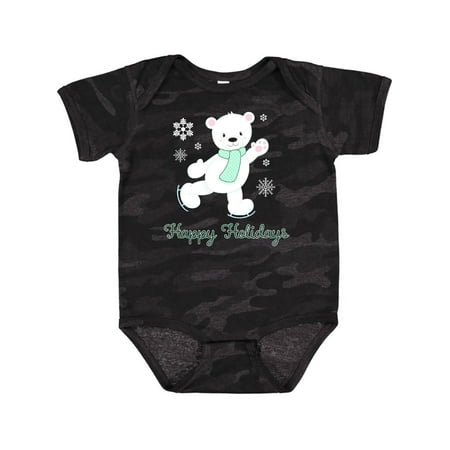 

Inktastic happy holiday polar bear Gift Baby Boy or Baby Girl Bodysuit