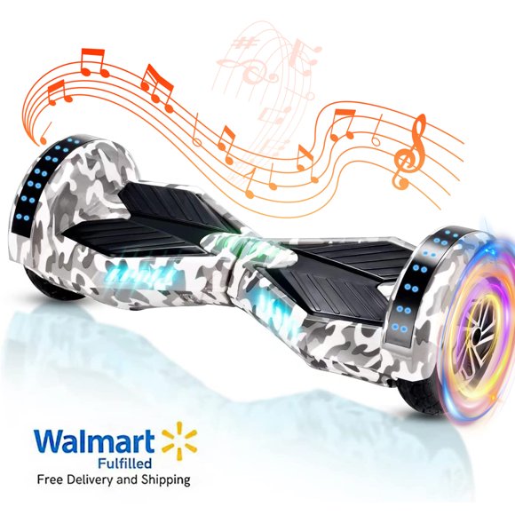 WEELMOTION 8" CAMO Off-Road Hoverboard for Kids & Adults, UL 2272 Certified, All Terrain 8 Inch Hoverboard with LED Lights, Bluetooth Speaker & Carry Bag, Dual 300W Motors up to 10 km/h