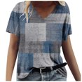 thumbnail image 2 of DPTALR Femme Causal V-Cou Solide Chemisier Manches Courtes T-Shirt Été Tops, 2 of 4