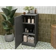 thumbnail image 4 of 100% Solid Wood Short Bathroom Cabinet with Solid Door - 16.5" W x 36" H - Gray Wooden Cabinet, 4 of 5