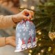 thumbnail image 5 of Bolsa grande de regalo navideña con cordón | Diseño de Papá Noel sin rostro con estampado de bosque de terciopelo | Bolsa infantil para dulces y regalos de fiesta, 5 of 6