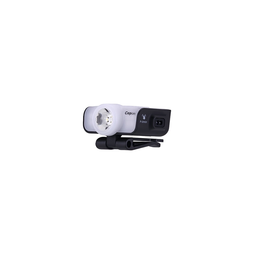 Claymore Capon 80C (Black) - LED Rechargeable Clip-On Cap Headlamp, Lightweight Hat Light for Camping, Running, Emergency & Industrial Use, Waterproof, Hands-Free Sensor, 45 Hours Battery Life.