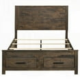 thumbnail image 5 of Queen Size Asian Hardwood Storage Bed with Rustic Golden Brown Finish for Bedroom, 5 of 6