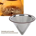 thumbnail image 4 of Pour Over Coffee Filter, Stainless Steel Metal Cone Coffee Filter 600 Ultra Fine Mesh Dual Layer Rubber Heat Insulation Loop  for Cafe, 4 of 7