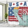 thumbnail image 4 of Ambesonne American Shower Curtain, Retro USA Flag Drawing, 69"Wx84"L, Almond Green White, 4 of 4