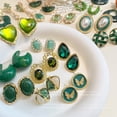 thumbnail image 4 of Faty-T French Style Vintage Emerald Zircon Earrings - Exclusive Royal-Style Luxury Stud Earrings, 4 of 38
