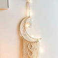thumbnail image 2 of Atrapasueños colgante de pared con diseño de luna y mandala, tejido en algodón con borlas, ideal para habitación infantil, regalo artesanal (luna), 2 of 5