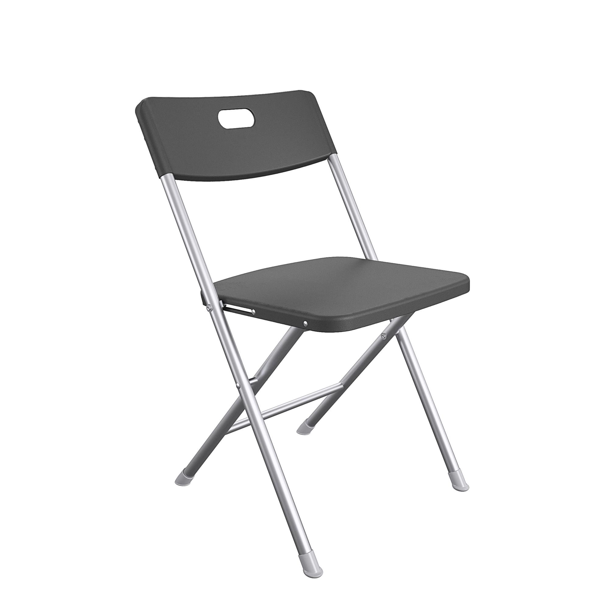 Mainstays Resin Seat & Back Folding Chair, Black