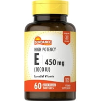 High Potency Vitamin E | 450mg (1000 IU) | 60 Softgels | For Men and Women | by Sundance