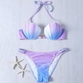 thumbnail image 6 of HEVIRGO Bikini Set Underwire Backless Lace Up Two Piece Seashell Shaped Summer Women Swimsuit for Vacation, 6 of 10