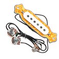 thumbnail image 3 of OUNONA Guitar Wired Control Panel with Pickup for Acoustic Guitar Yellow Metal Plastic Small Size, 3 of 8