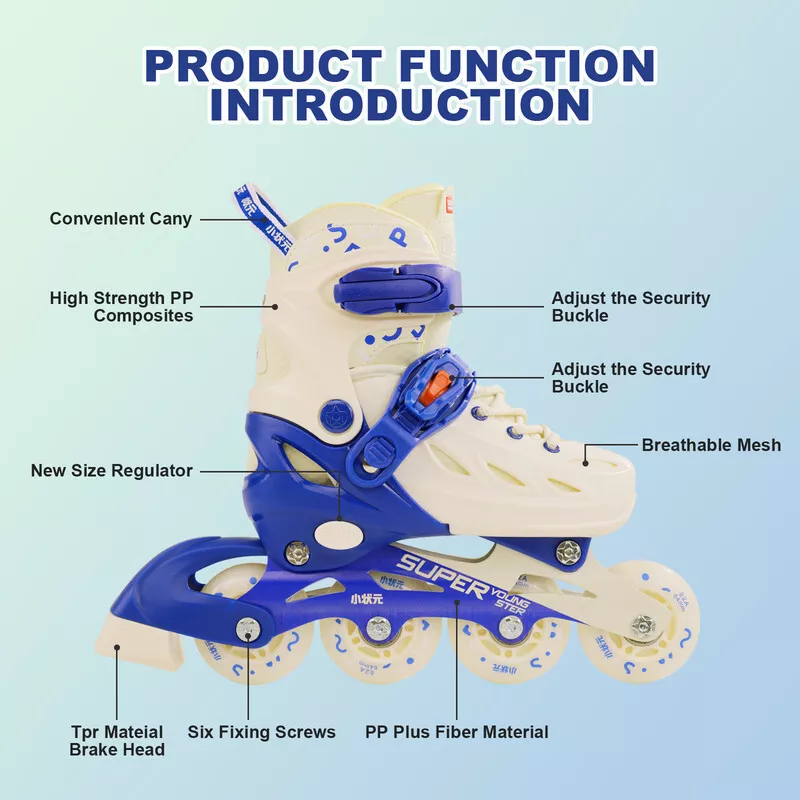 CJC Adjustable Inline Skates with Luminous Wheels for Boys and Girls Ages 4-12 Roller Skates for Kids Teens Beginners Indoor and Outdoor