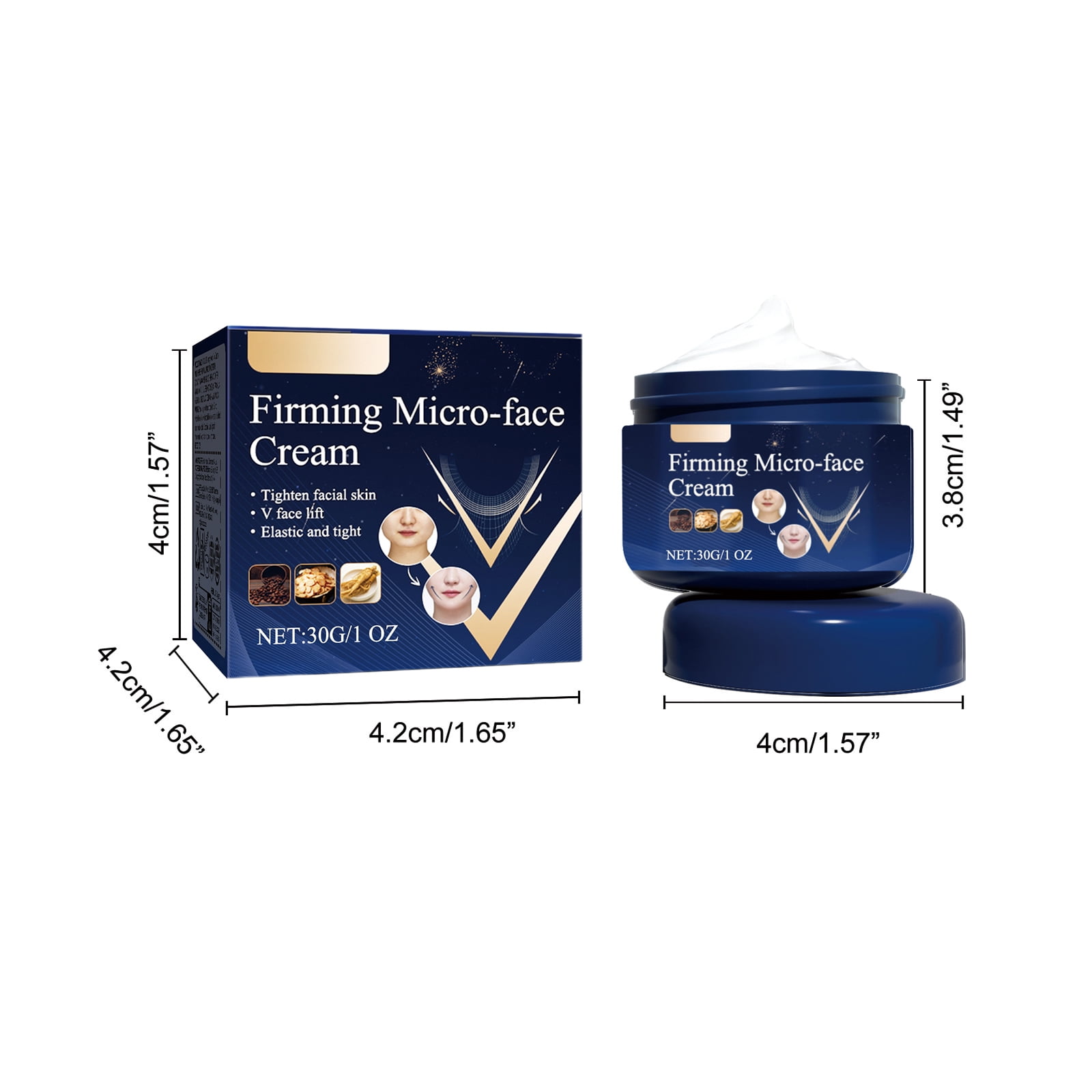 Alvantor Firming Micro-Face Cream, Moisturizing and Lifting Neck for Wrinkles & Sagging Skin, 1oz