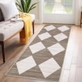 thumbnail image 2 of Garvee 2'x6' Geometric Diamond Runner Rug, Machine Washable Rug Stain Resistant Indoor Carpet With Non-Slip Backing, Soft Low Pile Rug for Hallway Bedroom Laundry, Brown, 2 of 8