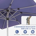 thumbnail image 2 of 4'x6' Rectangle Patio Umbrella with Crank and Tilt - UV Resistant Outdoor Market Umbrella, Navy Blue, Aluminum Frame 6 Reinforced Ribs for Pool Deck Garden, 250g Polyester Fade-Resistant Canopy, 2 of 6