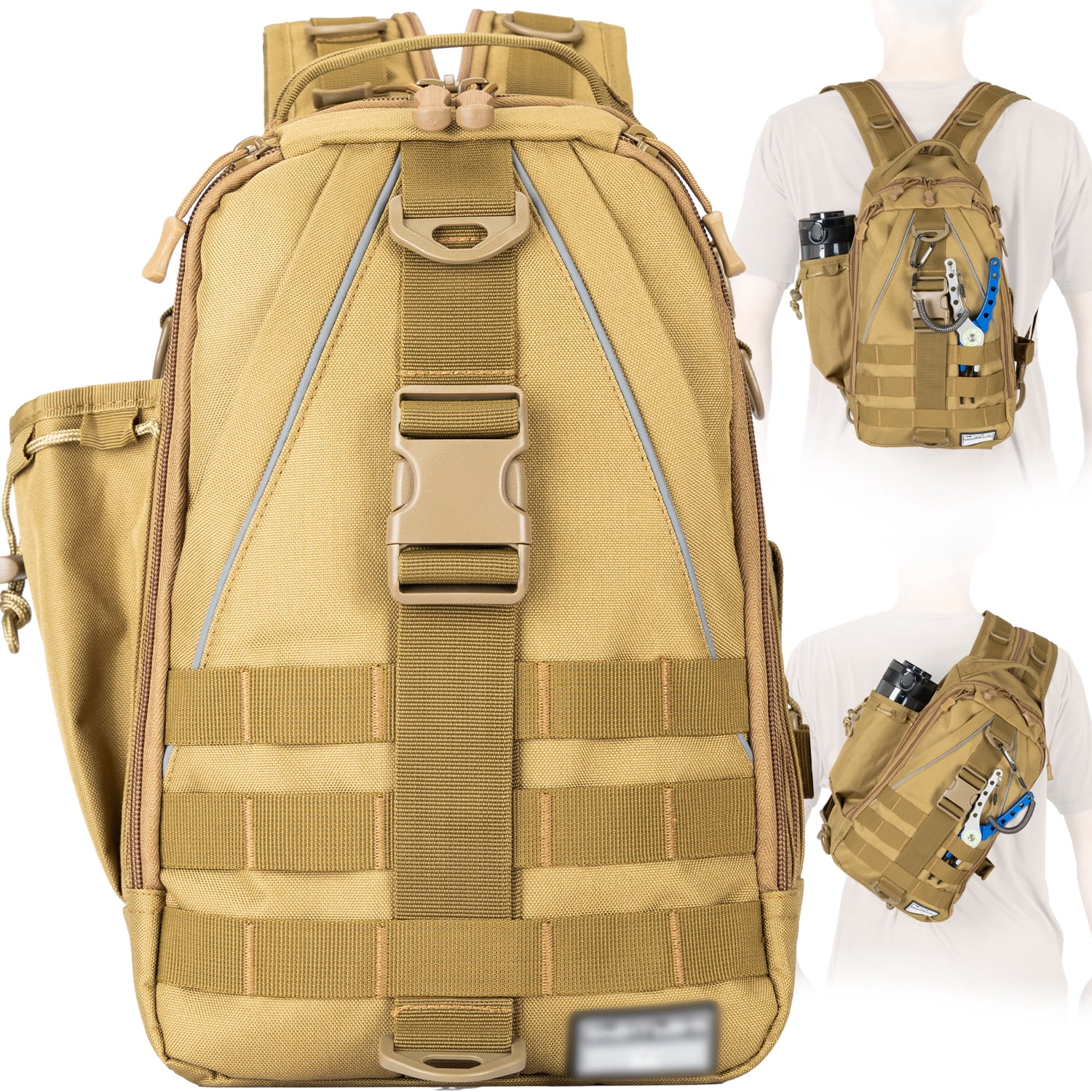 Ghosthorn Fishing Tackle Backpack with Trays 3600 Tackle Boxes & Rod Holders, Large Outdoor Storage Tackle Bag for Fishing