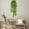 thumbnail image 6 of Twfbrm Faux Hanging Plants, 40 inch Artificial Pothos Vines with Green Leaves, UV Resistant Plastic Plants Realistic Ivy Vine Greenery Garland Spring Decoration for Wall Porch Wedding Party, 6 of 8