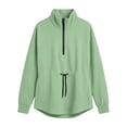 thumbnail image 3 of Aezemi Women Half Zip Shirts Loose Fit Collared Drawstring Elastic Waist Fashion Sports Outdoor Blouses Winter Fall Baggy Workout Exercise Dressy Work Pullover Tops XL, 3 of 7