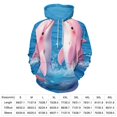 thumbnail image 2 of Two Pink Dolphins Jumping Men's Women Vintage 3D Hooded Sweatshirt - All-Season Loose Fit Streetwear, 2 of 6