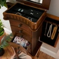thumbnail image 4 of Powell Grace Wood Jewelry Armoire, Walnut Finish with Black Felt Lining, 4 of 11