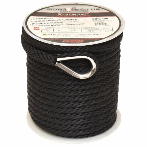 Extreme Max Boat Anchor Line 3006.2057 | Black 3/8 x 100 FT