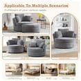 thumbnail image 2 of Muumblus Swivel Storage Upholstery Oversized Accent Barrel Chair, Comfy Chenille Armchair, Gray, 2 of 8