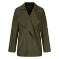 thumbnail image 7 of Ahdbta Womens Trench Coats Open Front Notch Lapel Loose Fitted Outwears Roll Long Sleeve Windproof Jackets with Pockets, 7 of 7