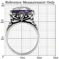 thumbnail image 2 of Luxe Jewelry Designs Women's Stainless Steel Solitaire Ring with AAA Grade CZ Amethyst - Size 7, 2 of 4